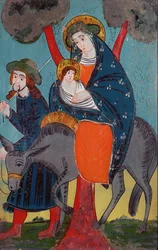 La fuite en Égypte (peinture sur verre)